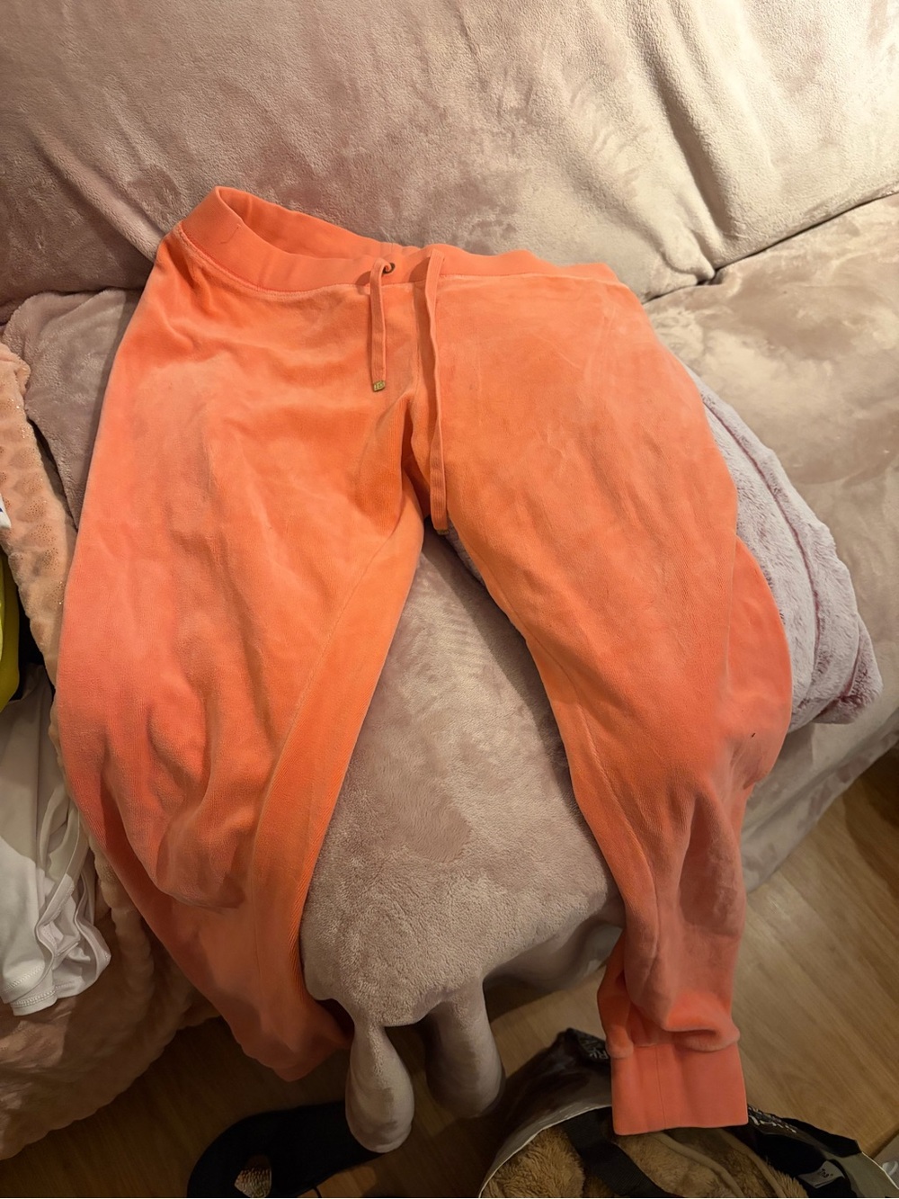 Juicy Couture Orange Velour Track Joggers